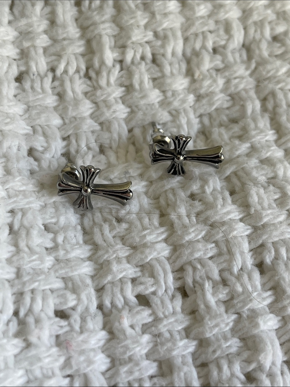 Sterling Silver Cross Earrings - Picture 3 of 4